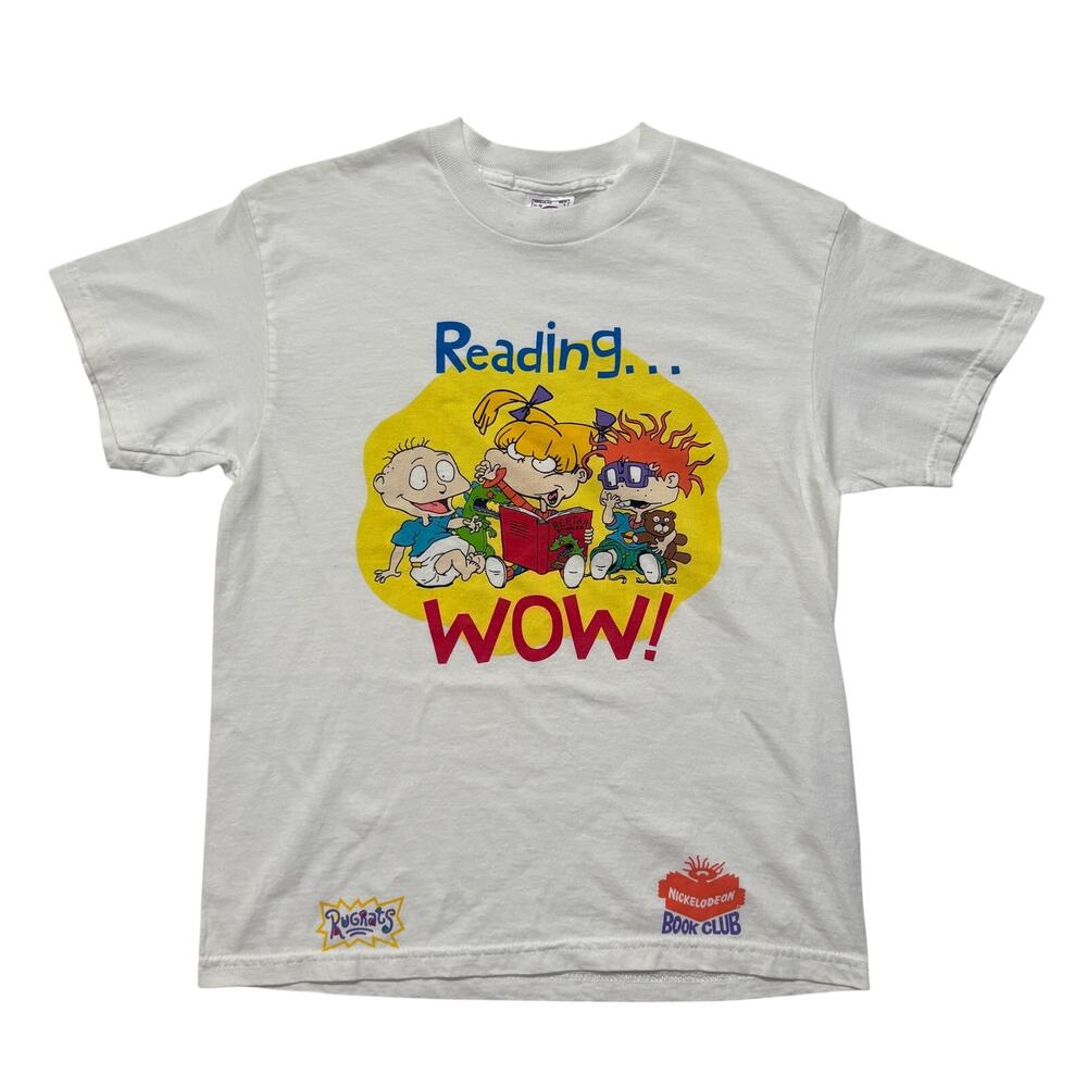 90’s Rugrats Nickelodeon Book Club Graphic Baby Tee Men’s L White